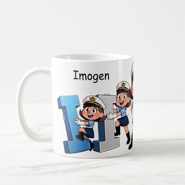 Mug Personalized  Name Sailor Cartoon Character * I * (Gauche)