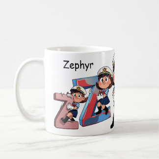 Mug Personalized Name Sailor Cartoon Character * Z *