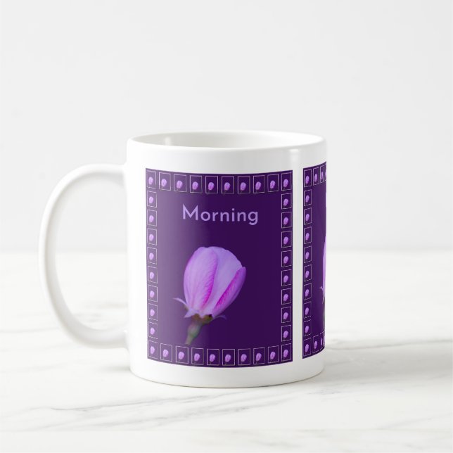 Mug Personalized Pink and Purple Spring Blossom Floral (Gauche)