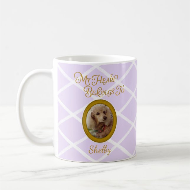 Mug Personalized Poodle Photo | Lavender Poodle Mom (Gauche)