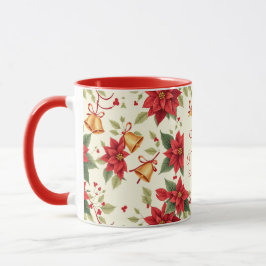 Mug Personalized Retro Christmas Floral  