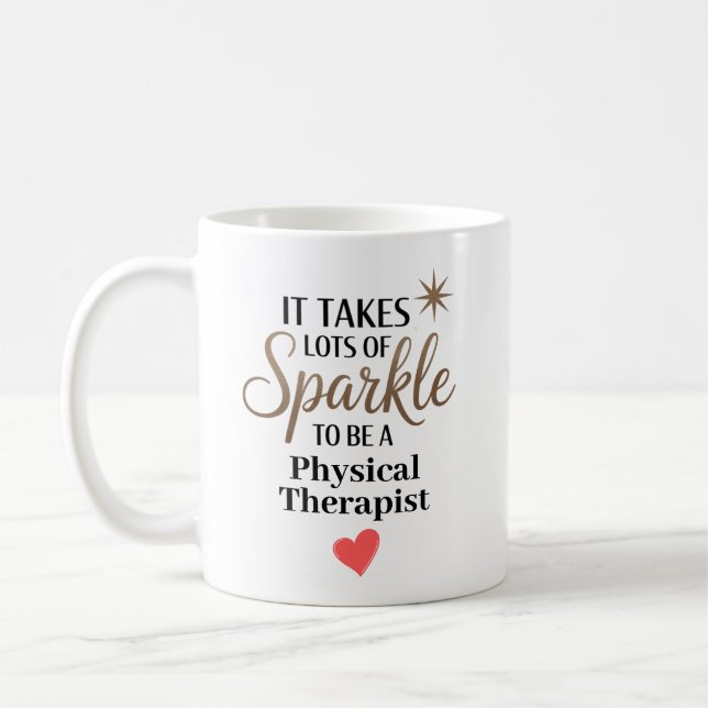 Mug Personalized Sparkle Physical Therapist (Gauche)