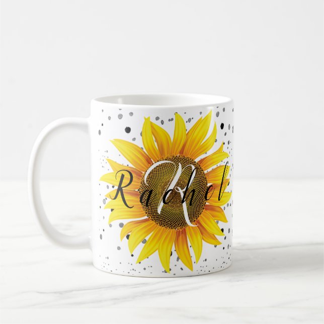 Mug Personalized sunflower coffee (Gauche)