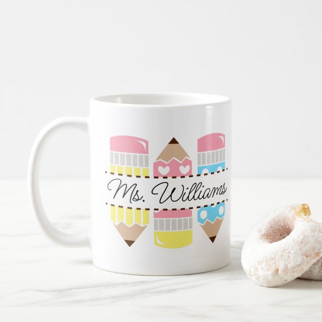 Mug Personalized Teacher Name Teacher Appreciation (Avec donut)