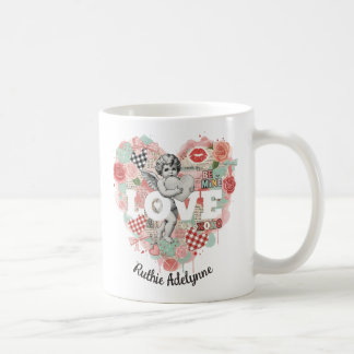 Mug Personalized Victorian Coquette Cherub Love Heart