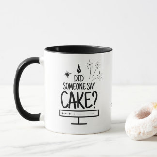 Mug Personalized Whimsical Cake Lover Typography White