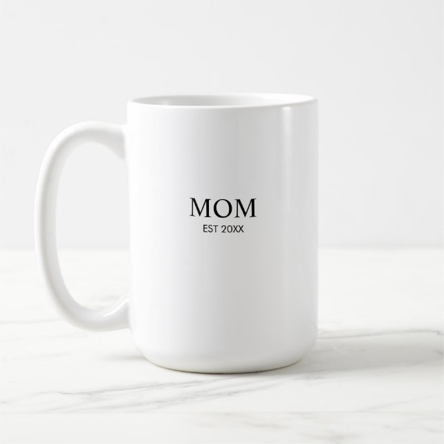 Mug Personalized Year Established Minimalist Mom (Gauche)