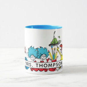 Mug Personnages de Dr Seuss et nom de l'enseignant