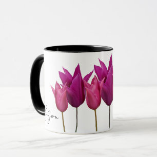 Mug Personnalisable Alison nom jolie tulipe rose flora
