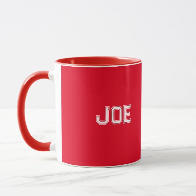 Mug personnalisable de style combo rouge personnal (Gauche)