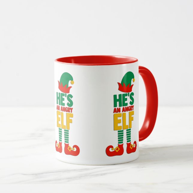 Mug Personnalisable Il est un elfe en colère (Devant droit)