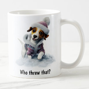 Mug Personnalisable Jour de neige de Jack Russell Terr