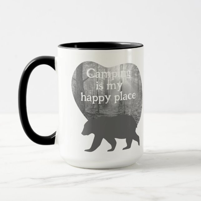 Mug Personnalisable "Le camping est mon endroit heureu (Gauche)