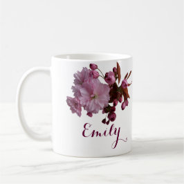Mug Personnalisable Miriam nom rose fleurs boho
