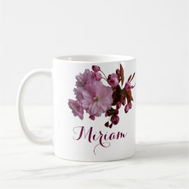 Mug Personnalisable Miriam nom rose fleurs boho
