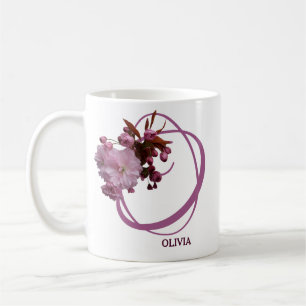 Mug Personnalisable Olivia nom rose fleurs boho