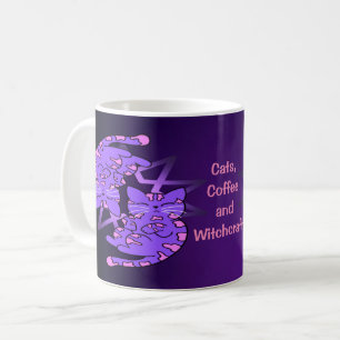 Mug Personnalisable Purple Gemini Kittens Décagon Viol
