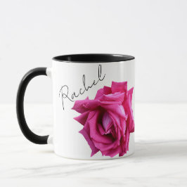 Mug Personnalisable Rachel nom hot rose rose floral fu
