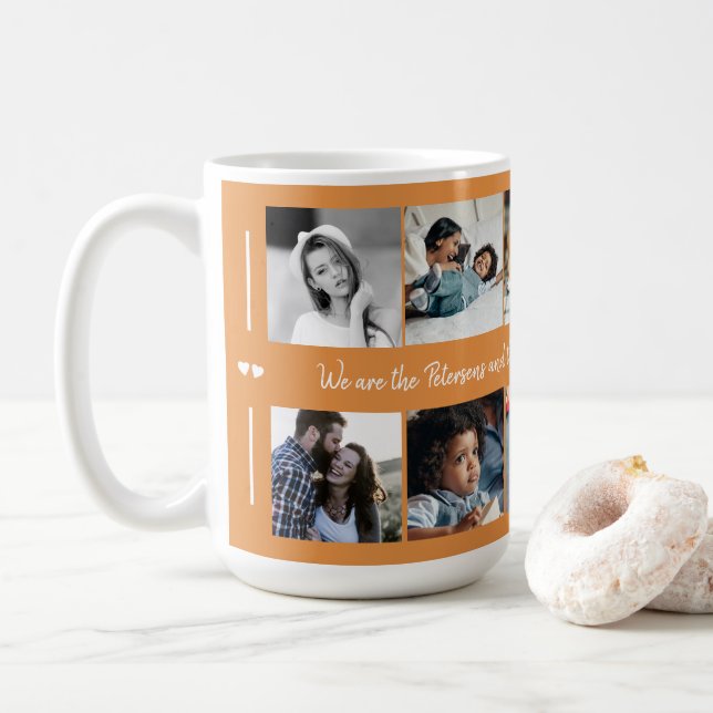 Mug Personnalisé 10 photo collage votre famille de tex (Avec donut)