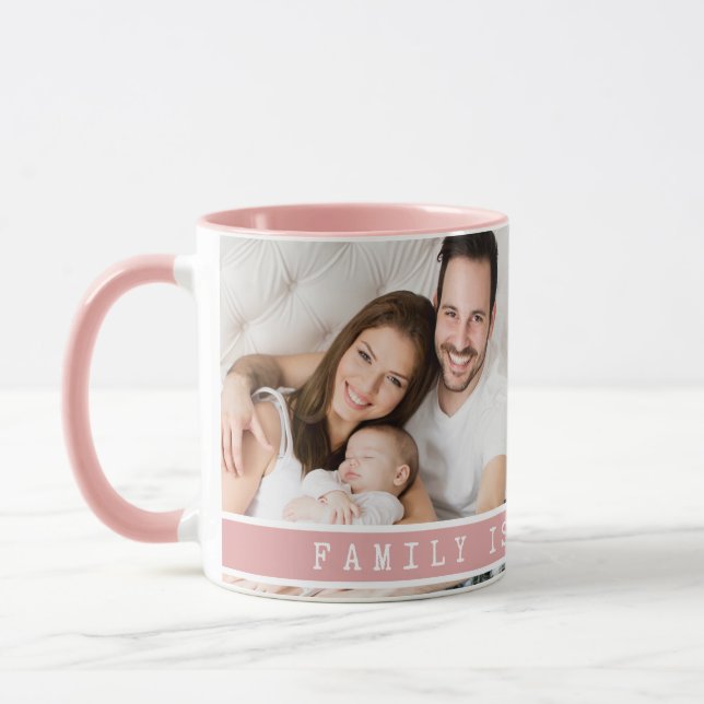 Mug Personnalisé 2 Photo Collage Famille Image Citatio (Gauche)