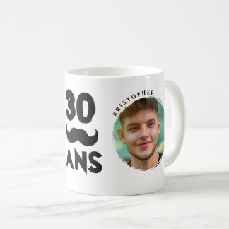 Mug personnalisé 30ème anniversaire 2 photos préno