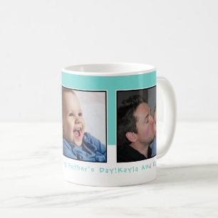 Mug Personnalisé 3 Fête des pères photo vert