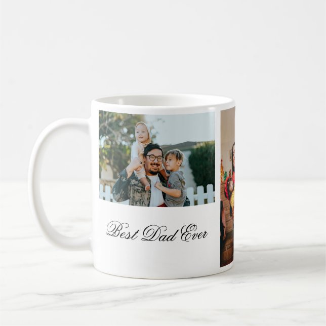 Mug Personnalisé 3 Photo Et Texte Blanc (Gauche)