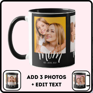 Mug Personnalisé 3 Photo Maman Enfants Date de créatio