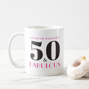Mug personnalisé 50 et fabuleux fête d'anniversair