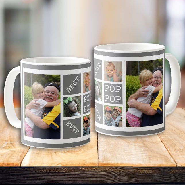 Mug Personnalisé 5 Photo Collage Meilleure Pop Pop Jam (Personalized 5 Photo Collage Best Pop Pop Ever Coffee Mug
)