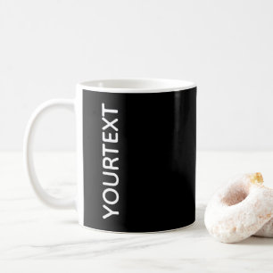 Mug Personnalisé Ajouter Votre Texte Élégant Noir Blan
