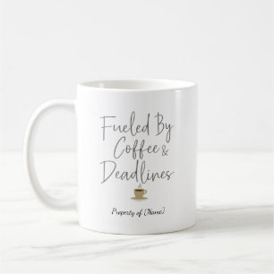 Mug Personnalisé Alimenté par le Café et les Échéances