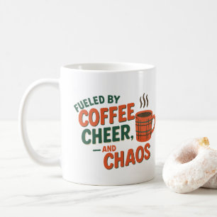 Mug Personnalisé Alimenté par le Café, la Joie & le Ch