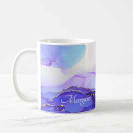 Mug Personnalisé Appelé Violet Bleu Orange Art d'encre