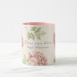 Mug personnalisé avec motif rose