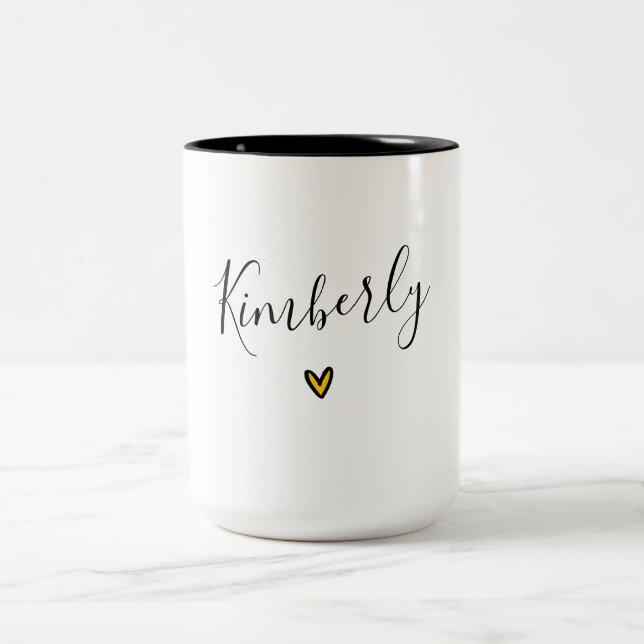 Mug personnalisé avec nom et coeur (Centre)