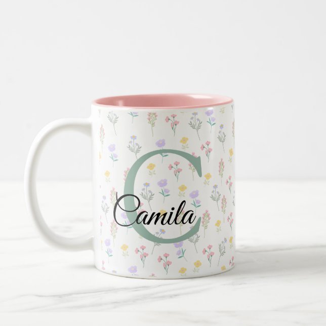 Mug personnalisé avec nom et initiale (Gauche)