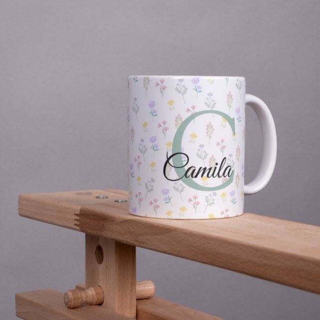 Mug personnalisé avec nom et initiale (Créateur téléchargé)