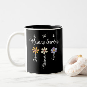 Mug personnalisé avec noms et fleurs de naissance,