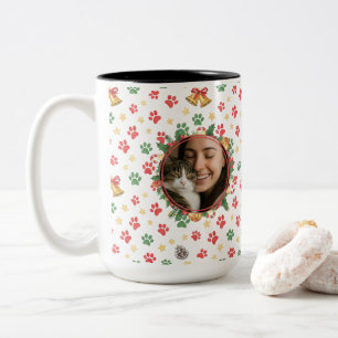 Mug personnalisé avec photo de Noël et empreinte d