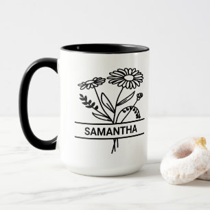 Mug Personnalisé Avril Mois de naissance Fleur Nom de