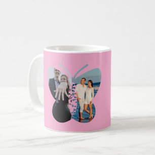 Mug Personnalisé Beau deux photo Papillon personnalisé