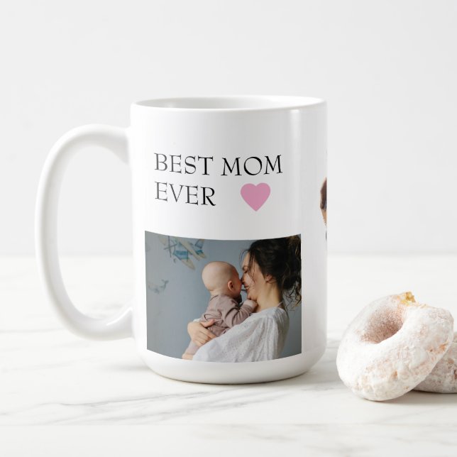 Mug personnalisé "Best Mom Ever" avec photo person (Avec donut)