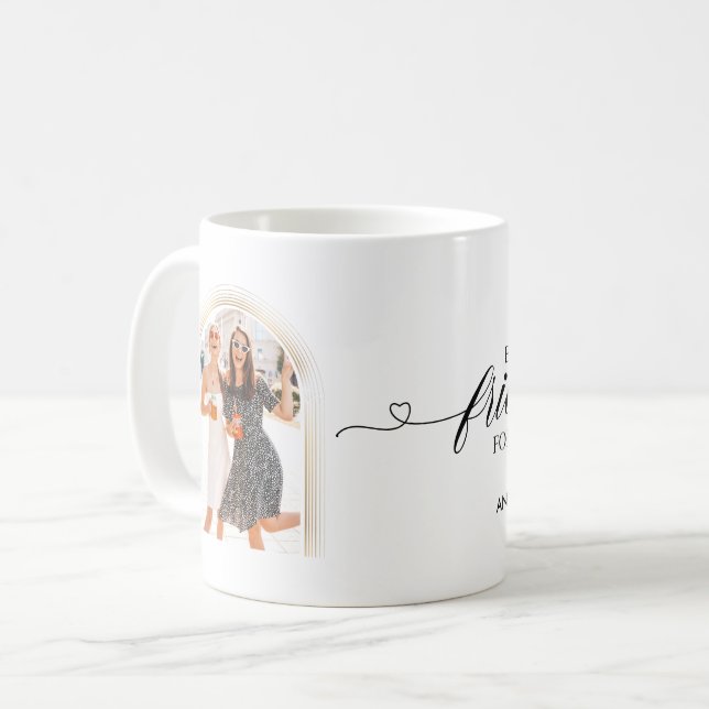 Mug Personnalisé BFF Script Heart Meilleurs Amis Pour  (Devant gauche)
