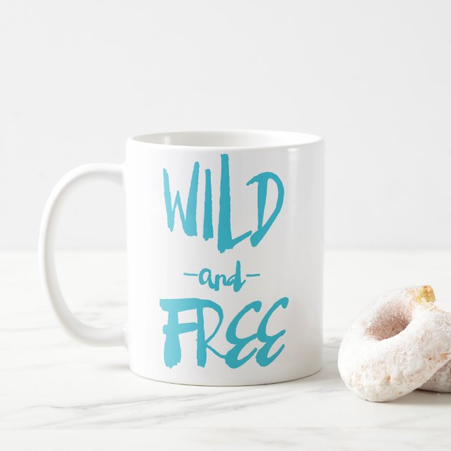 Mug personnalisé bleu sauvage et libre rustique à  (Avec donut)