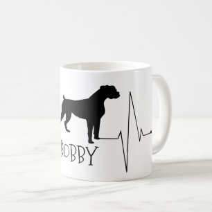 Mug Personnalisé Boxer Love My Dog Heart Beat