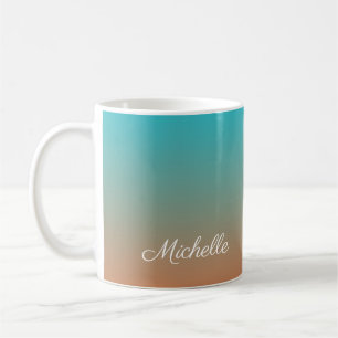 Mug Personnalisé brun et bleu ombre