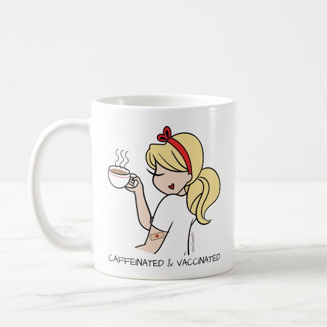 Mug Personnalisé Caffiné & Vacciné (Gauche)