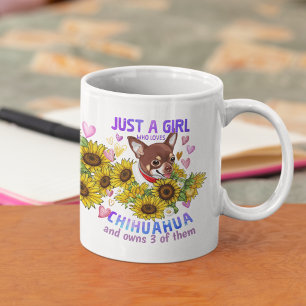 Mug Personnalisé Chihuahua Lover Tournesol Trainer Flo
