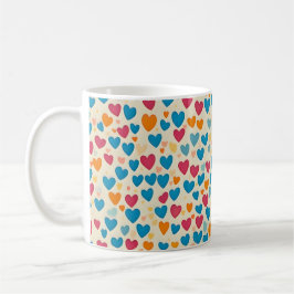 Mug Personnalisé, Coeurs colorés, Moderne, Personnalis